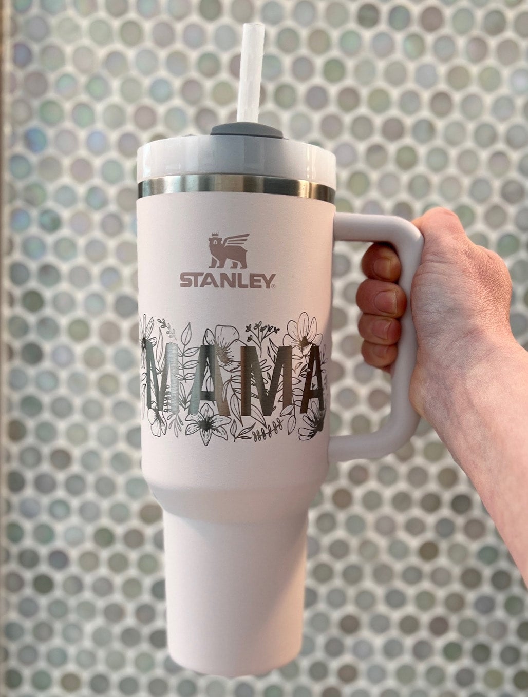 Ma Mama Mom Bruh,pink Stanley Engraved Tumbler,40 0z Stanley